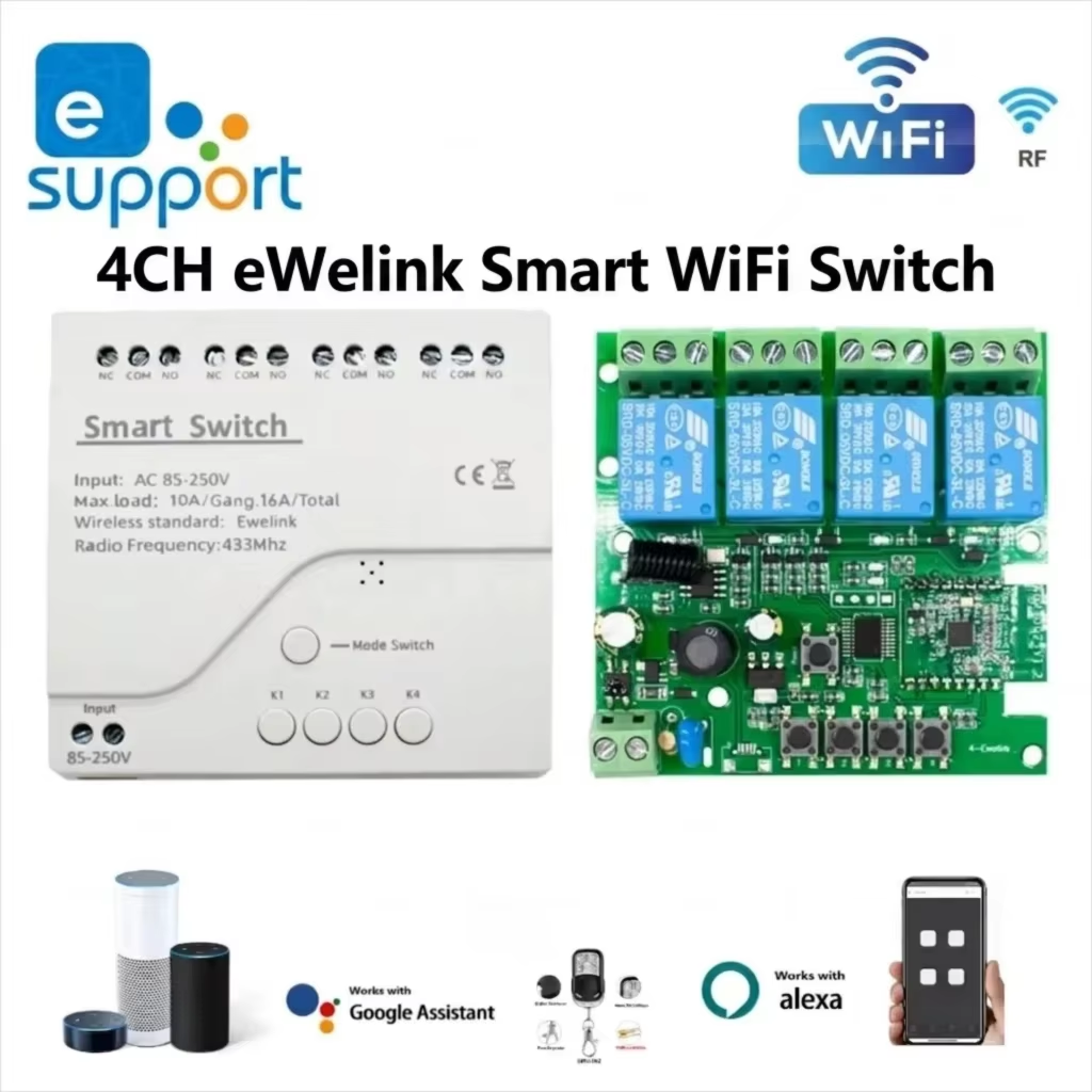 Home Automation Ideas - 4CH eWelink Smart WiFi Relay Switch