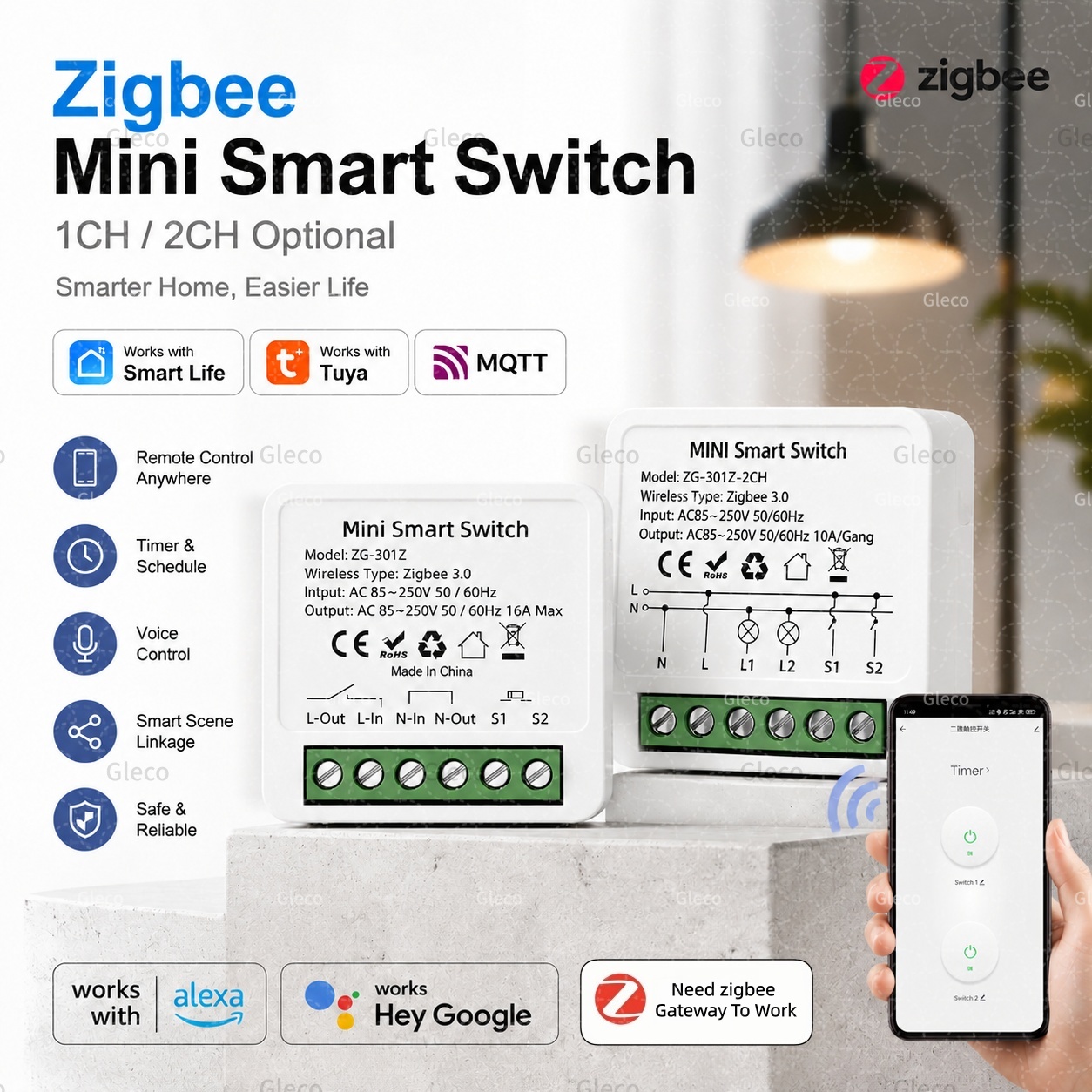 Zigbee Tuya Smart Switch Smart - Home Automation Diy recensie en prijs