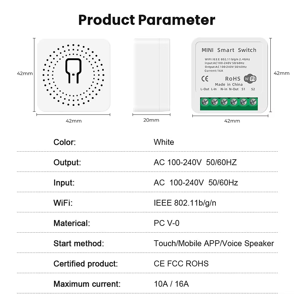 Mini 16A WiFi Switch Smart Lif - Home Automation Ideas recensie en prijs