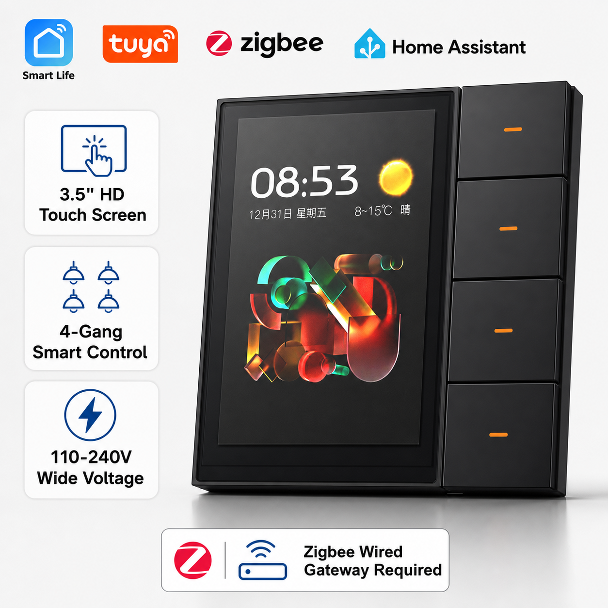 F3-pro Tuya Smart Panel ZigBee - Home Automation Ideas recensie en prijs