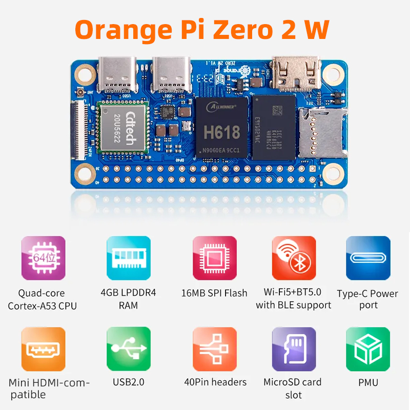 Orange Pi Zero 2W 4GB 2GB 1.5G - Pi Zero W Board recensie en prijs