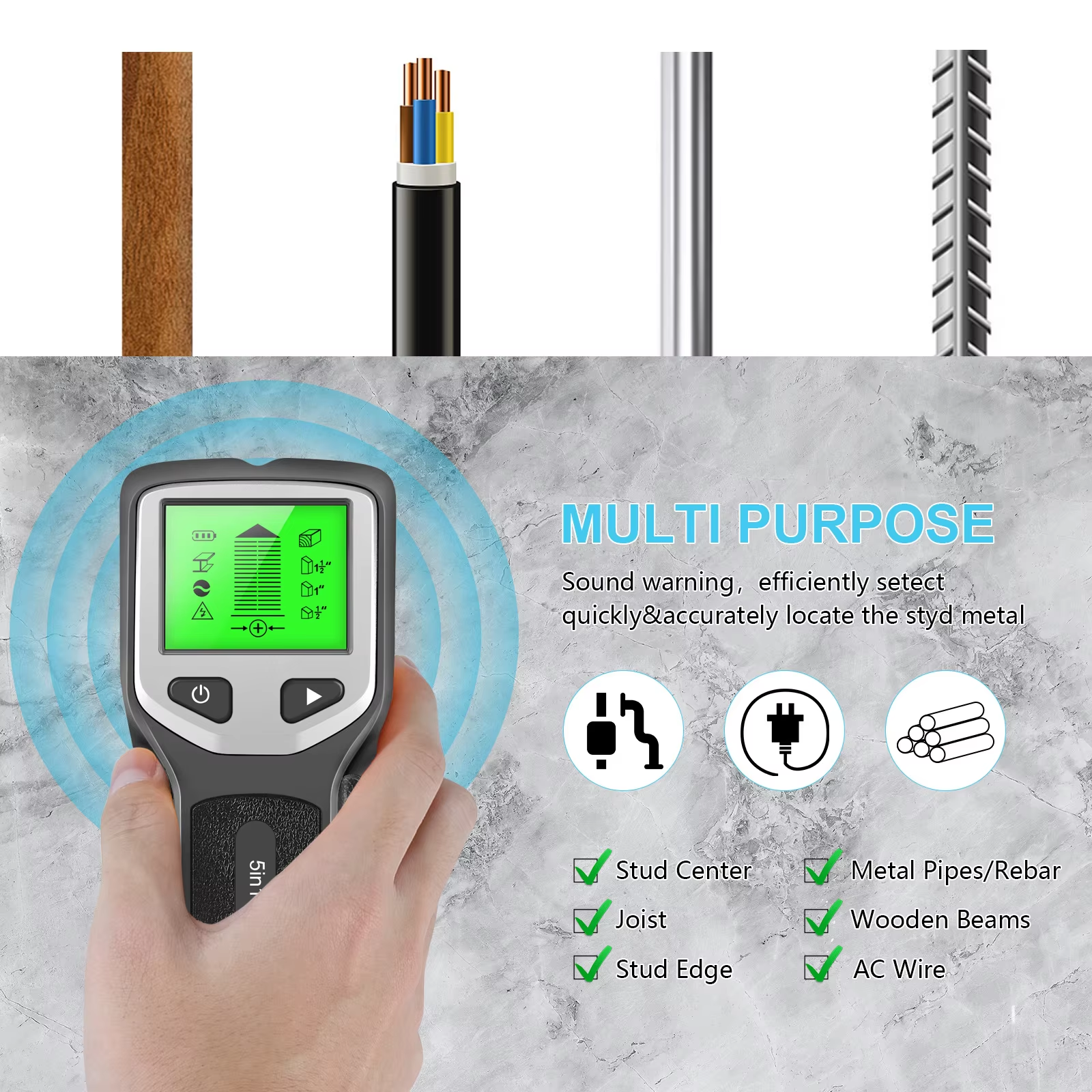 New 5-In-1 Wall Detector Handh - Water Leak Detector Wired recensie en prijs